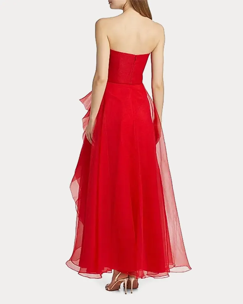 Women's Charity Gala Strapless Draped Evening Gown sold by Larosa product image thumbnail 3