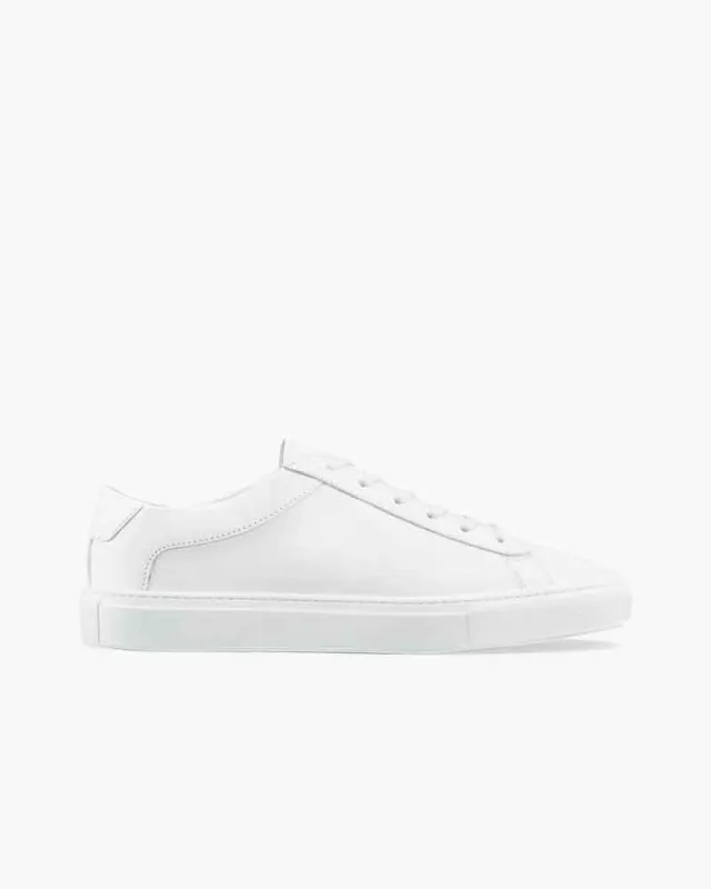 Men’s Airport Travel White Leather Low-Top Sneakers sold by Larosa