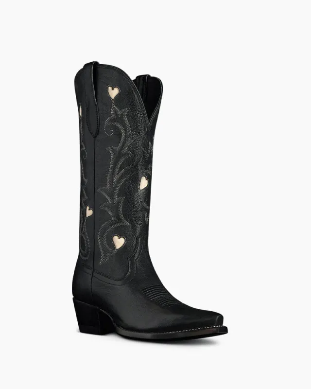 (Pre-sale) Women’s Music Festival Leather Heart Western Boots made by Larosa
