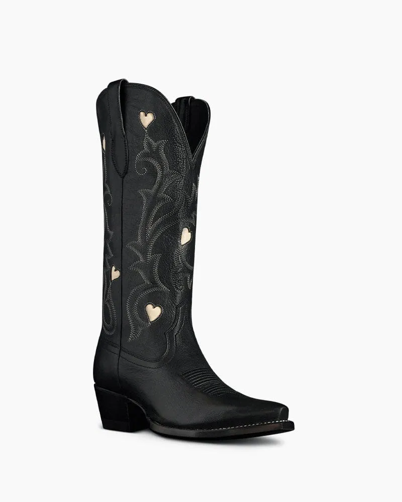 (Pre-sale) Women’s Music Festival Leather Heart Western Boots sold by Larosa