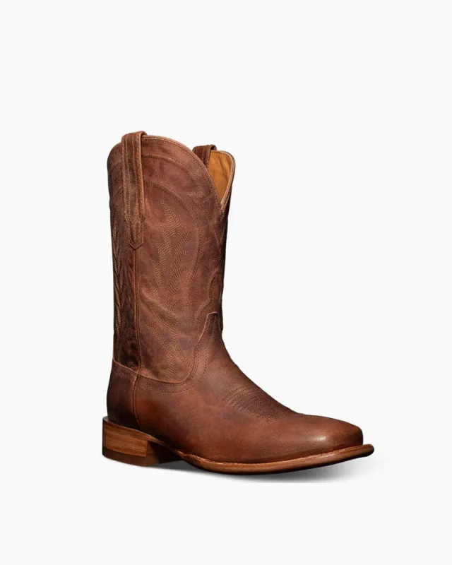 Men’s Country Concert Leather Square-Toe Western Boots made by Larosa