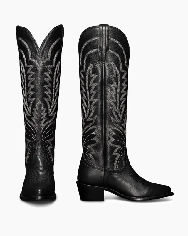 Women’s Fashion Week Street Style Leather Western Boots made by Larosa