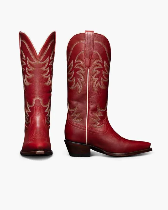 Women’s Weekend Brunch Scarlet Leather Western Boots made by Larosa