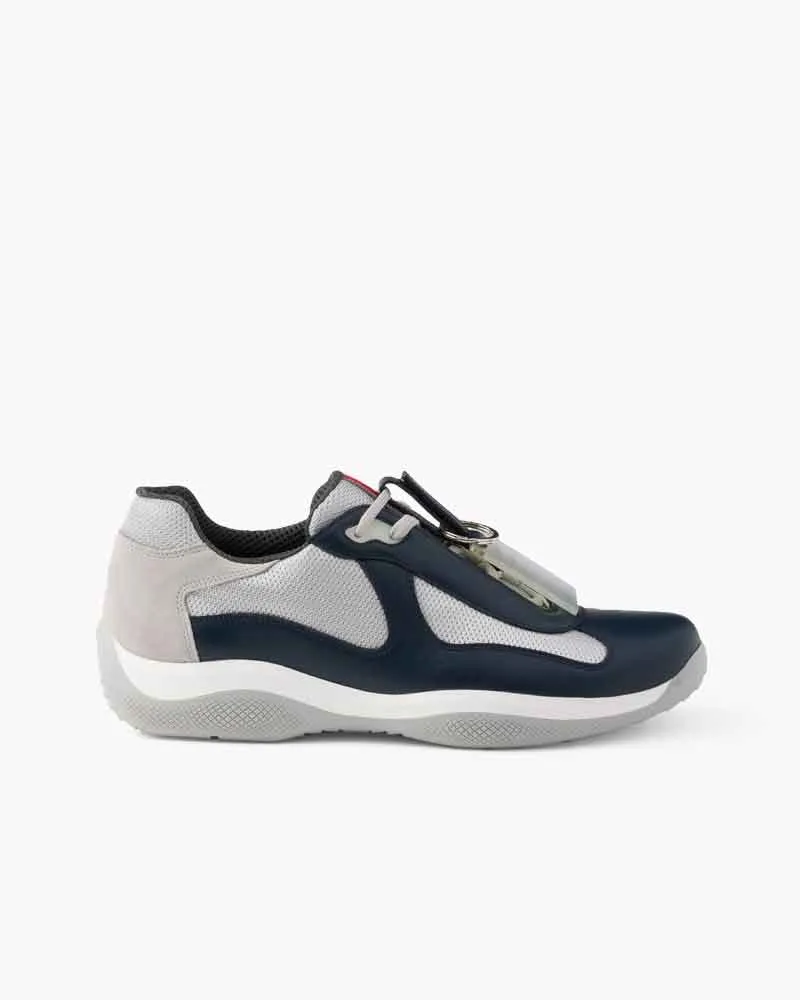 Men’s Daily Commute Navy Leather Mesh Sneakers sold by Larosa