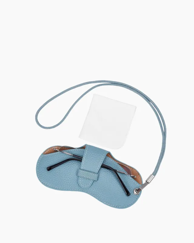 Top-grain Cowhide Outdoor Travel Neck-Strap Glasses Pouch made by Larosa