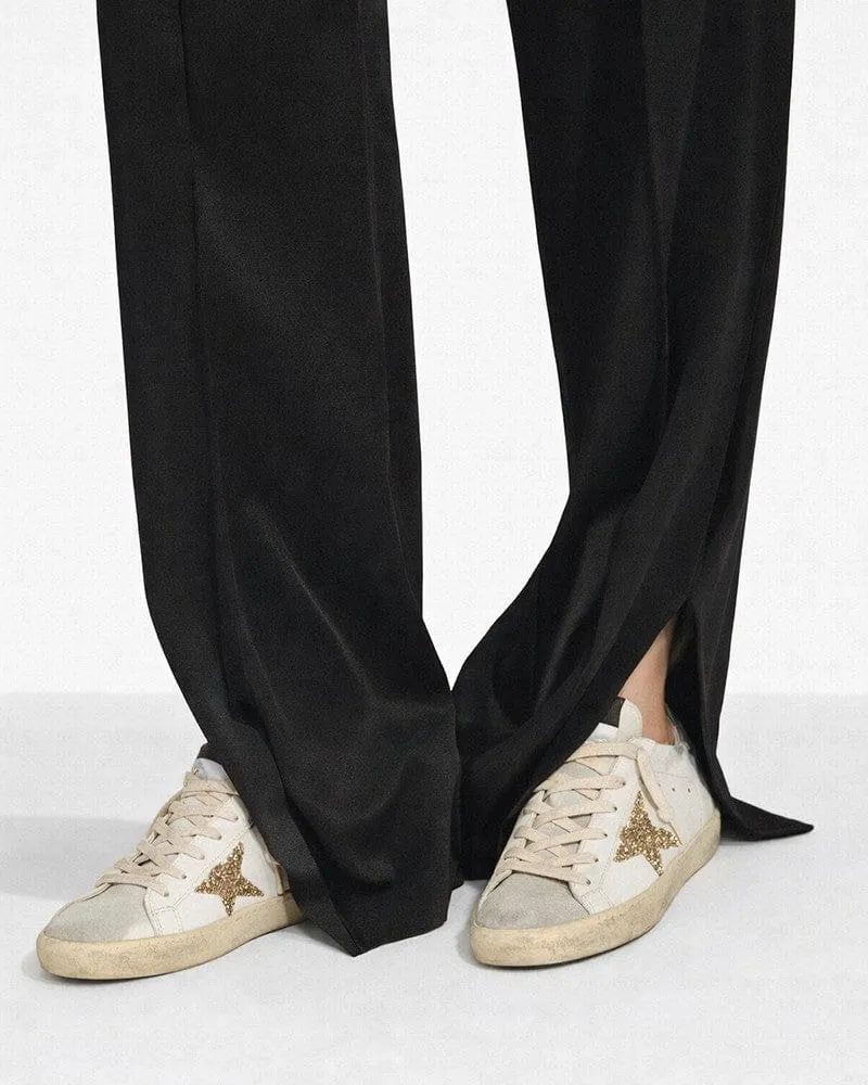 Women’s Coffee Run Leather Low-Top Gold Glitter Star Sneakers sold by Larosa product image thumbnail 5