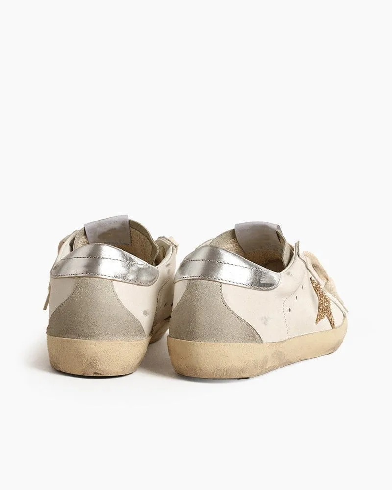 Women’s Coffee Run Leather Low-Top Gold Glitter Star Sneakers sold by Larosa product image thumbnail 3