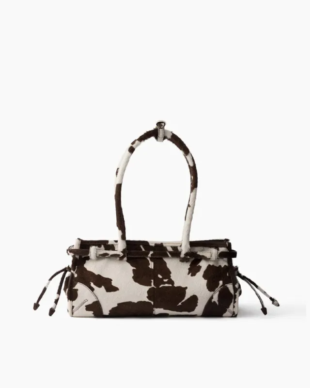 Women’s Dinner Date Printed Leather Top Handle Bag made by Larosa