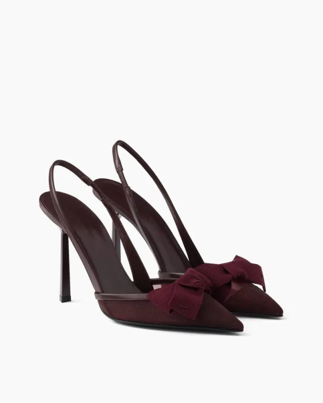 (Pre-sale) Women's Gala Night Mesh and Leather Slingback Pumps made by Larosa