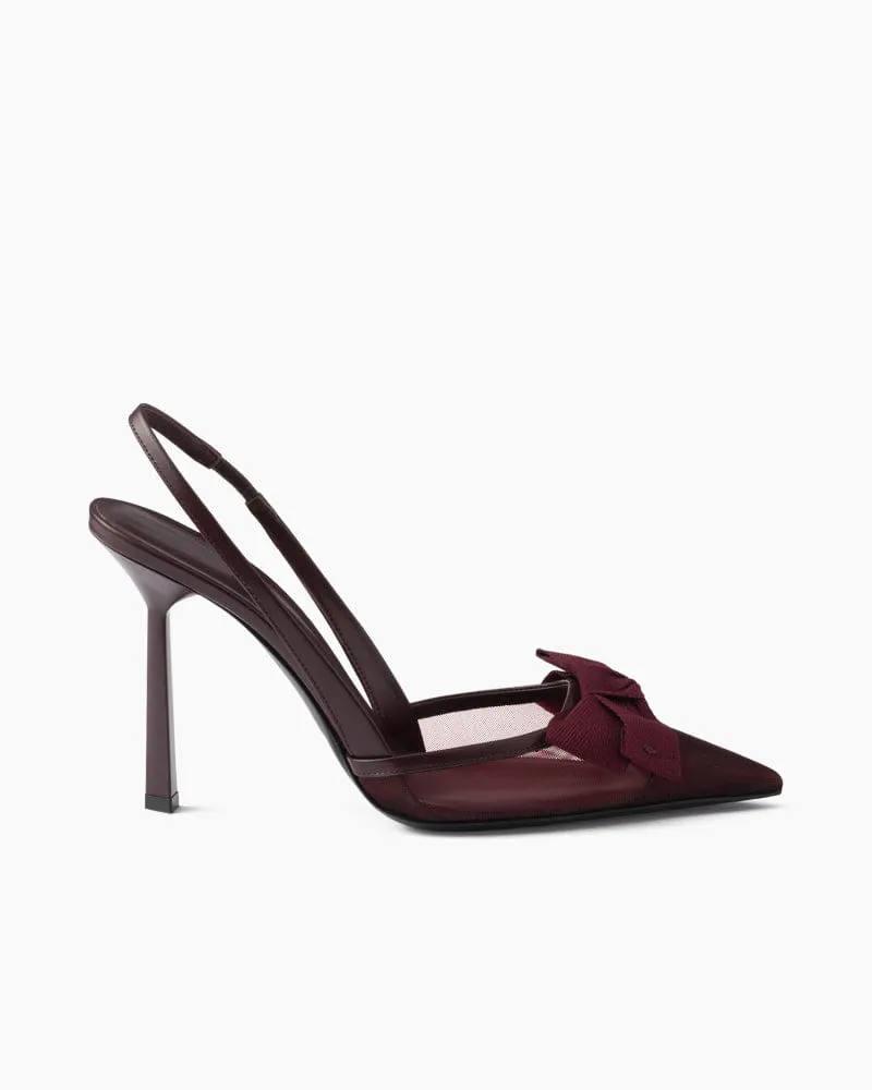 (Pre-sale) Women's Gala Night Mesh and Leather Slingback Pumps sold by Larosa product image thumbnail 2