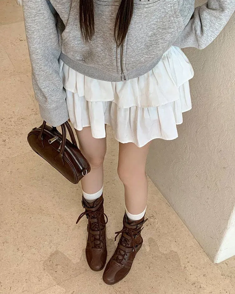 Women's Weekend Getaway Chunky Leather Moto Boots sold by Larosa product image thumbnail 5