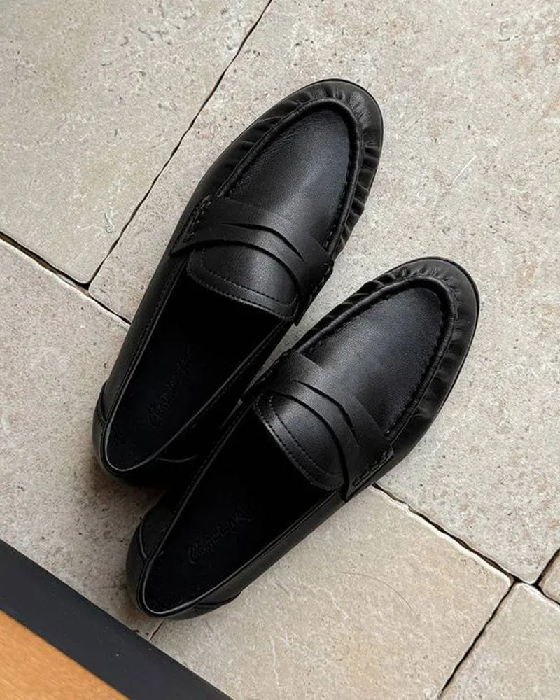 Women's Commuting Leather Pleated Penny Loafers sold by Larosa product image thumbnail 5