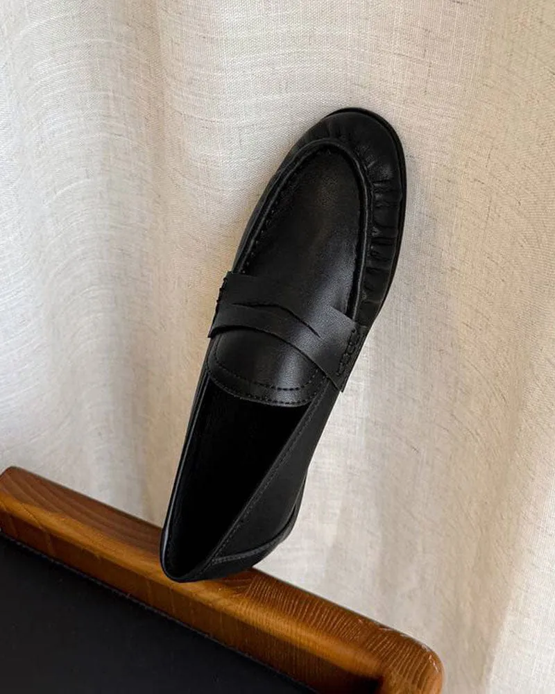 Women's Commuting Leather Pleated Penny Loafers sold by Larosa product image thumbnail 4