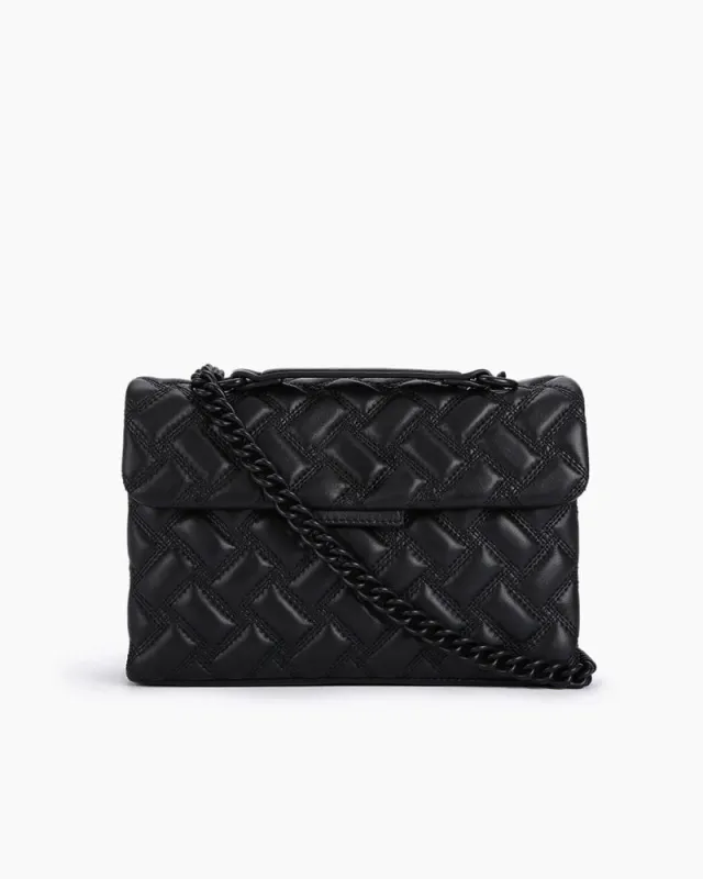 Women's Evening Gala Black Crystal Embellished Bag made by Larosa