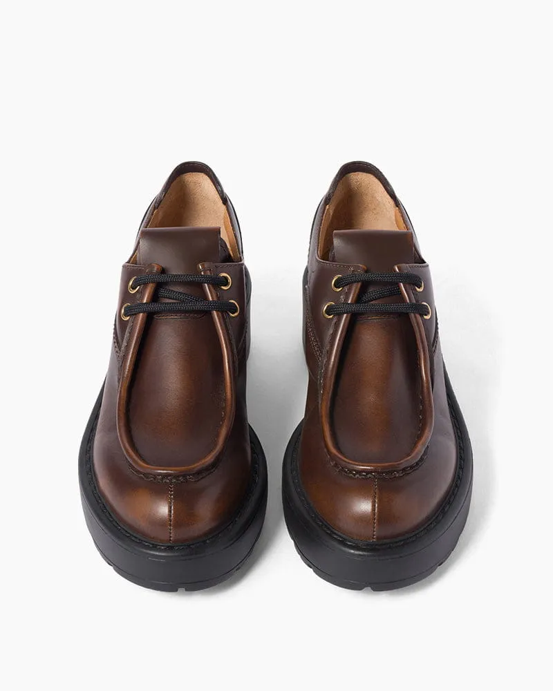 Women's Weekend Coffee Platform Leather Laced Style Loafers sold by Larosa product image thumbnail 3