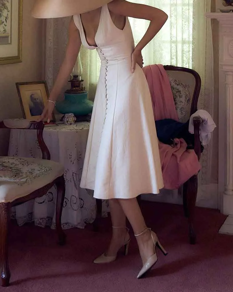 Womens Vacation Resort Button Front Dress sold by Larosa product image thumbnail 3