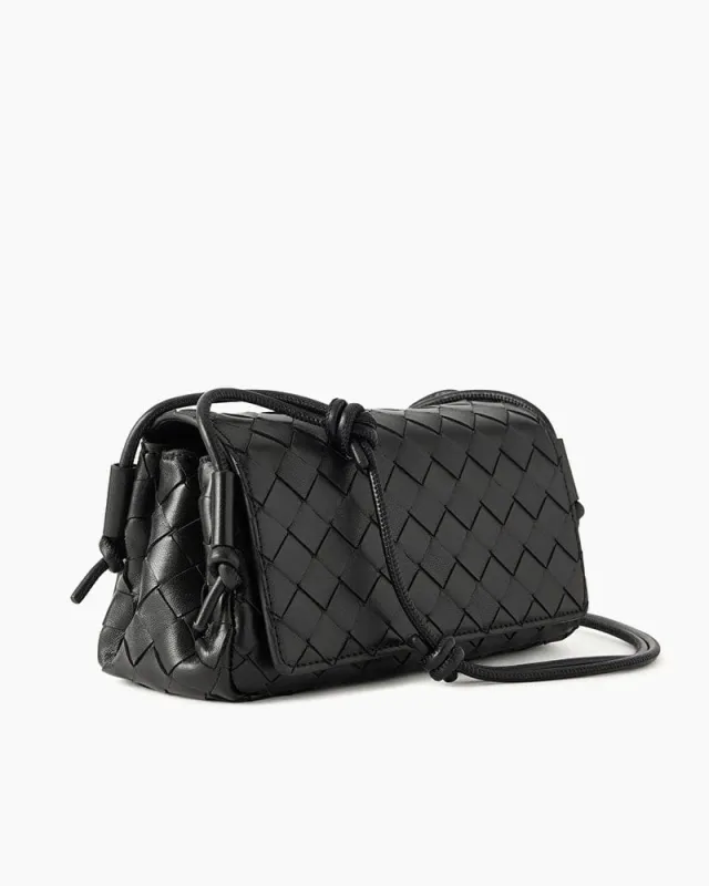 Women’s Travel Ready Intrecciato Leather Shoulder Bag made by Larosa