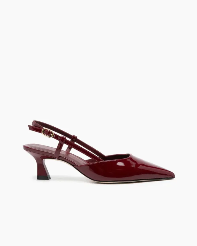 Women's Corporate Event Patent Leather Slingback Heels made by Larosa