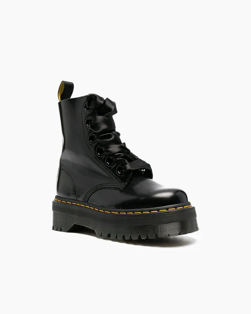 Women's Citywalk Chic Black Leather Platform Boots sold by Larosa product image thumbnail 2