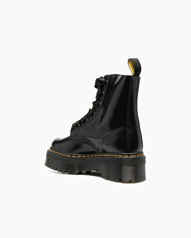 Women's Citywalk Chic Black Leather Platform Boots sold by Larosa product image thumbnail 3