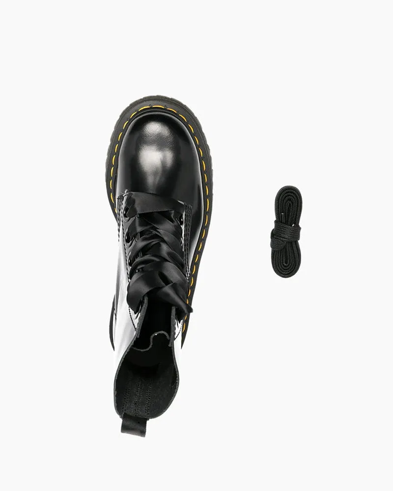 Women's Citywalk Chic Black Leather Platform Boots sold by Larosa product image thumbnail 4