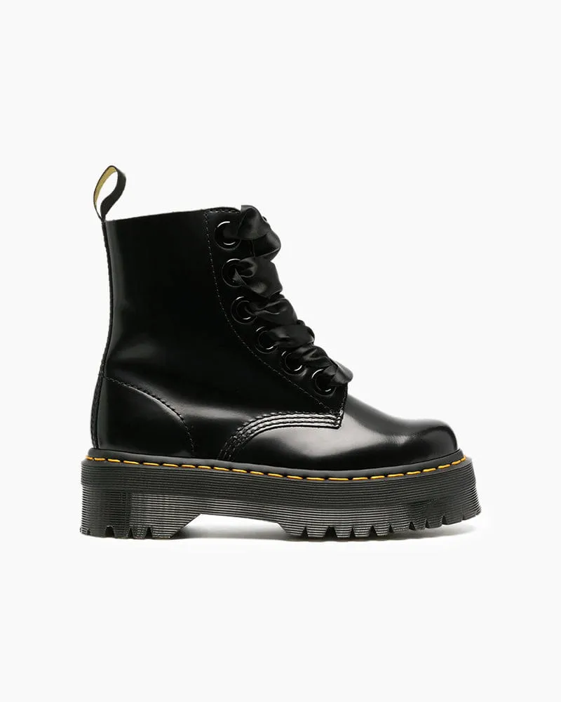Women's Citywalk Chic Black Leather Platform Boots sold by Larosa