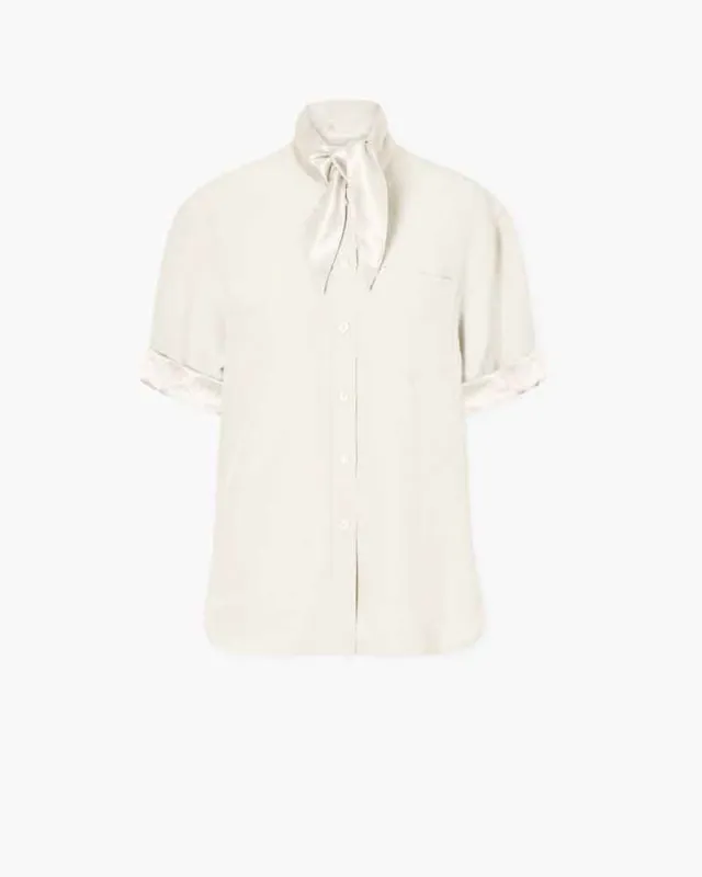 Women's Daily Commute Tie-neck Silk Shirt sold by Larosa