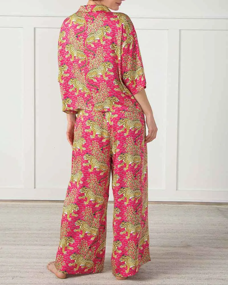 Women's Tropical Resort Trendy Leopard Pajama Set sold by Larosa product image thumbnail 3