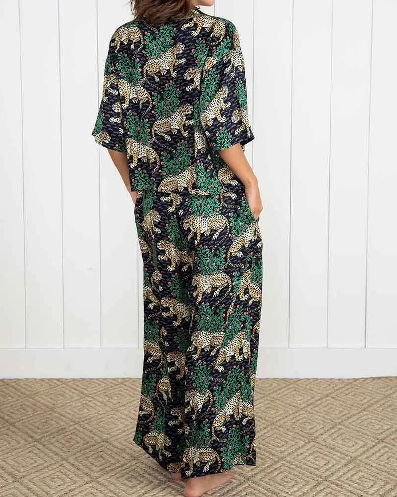 Women's Tropical Resort Trendy Leopard Pajama Set sold by Larosa product image thumbnail 5