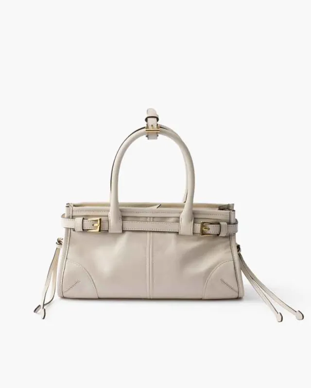 Women's Airport Look Elegant Buckle Leather Tote made by Larosa