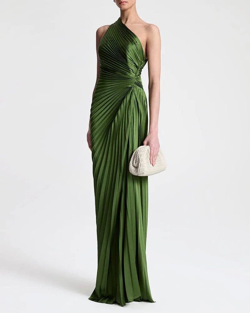Women's Private Party Elegant One-Shoulder Green Gown sold by Larosa product image thumbnail 4