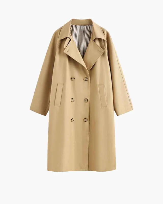 Women's Urban Commute Durable Timeless Khaki Trench made by Larosa