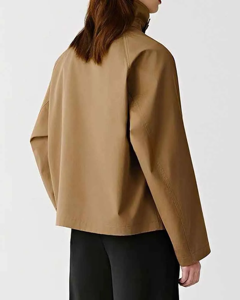 Women's Airport Look Contrast Lapel Cotton Coat sold by Larosa product image thumbnail 2