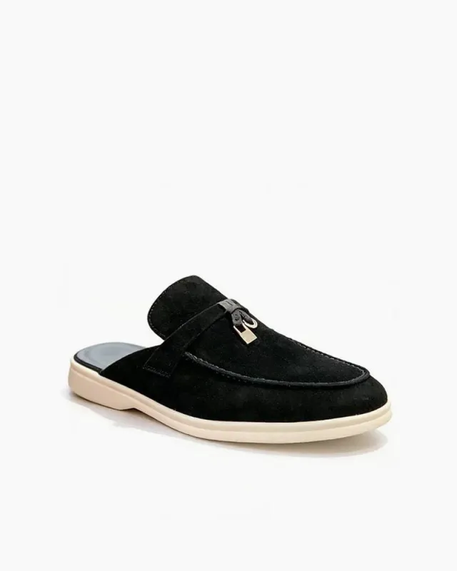 Men's Airport Outfit Premium Pendant Mules made by Larosa