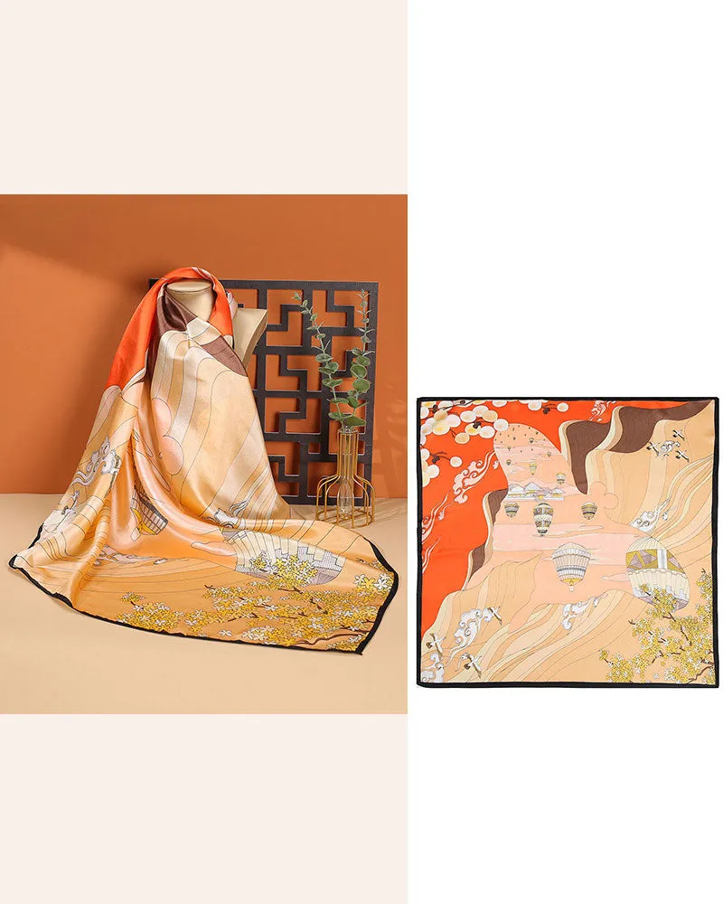 Women's Gallery Visit Artistic Landscape Silk Scarf sold by Larosa product image thumbnail 4