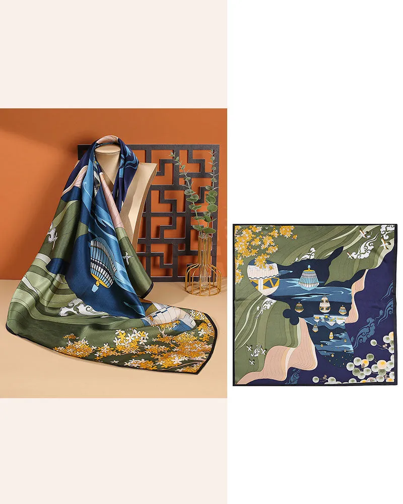 Women's Gallery Visit Artistic Landscape Silk Scarf sold by Larosa product image thumbnail 2