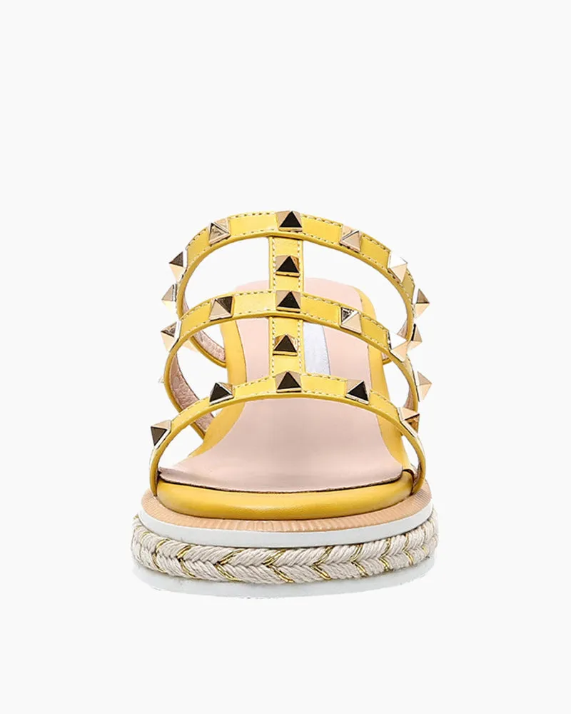 (Clean Up - US 9) Espadrille Wedges Slides Rivets Slippers sold by Larosa product image thumbnail 4