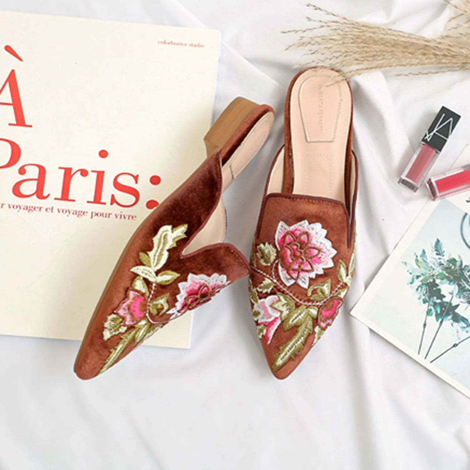 (Clean Up) Embroidery Mule Flats sold by Larosa product image thumbnail 3