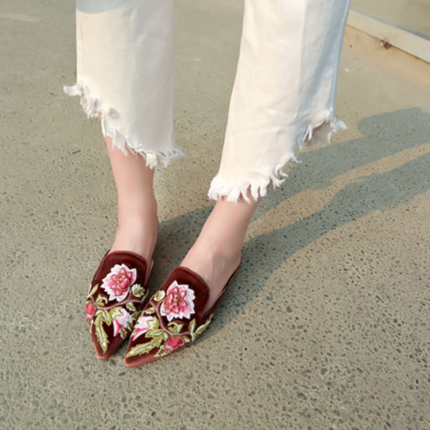 (Clean Up) Embroidery Mule Flats sold by Larosa product image thumbnail 4