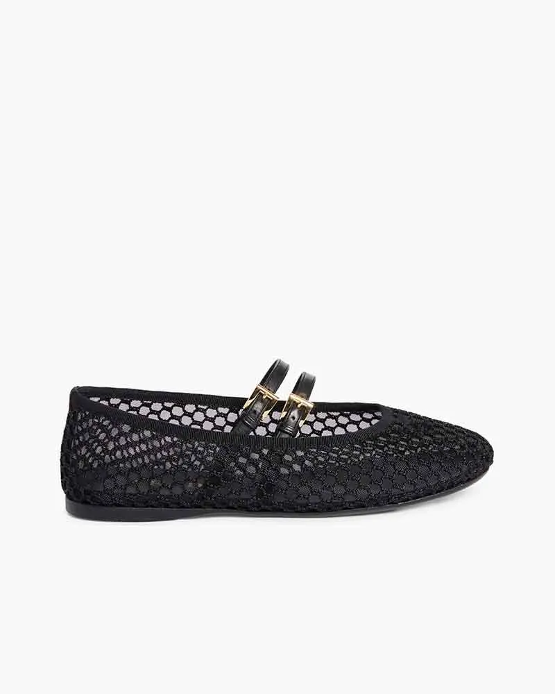 Chic daytime mesh strap mary jane flats sold by Larosa