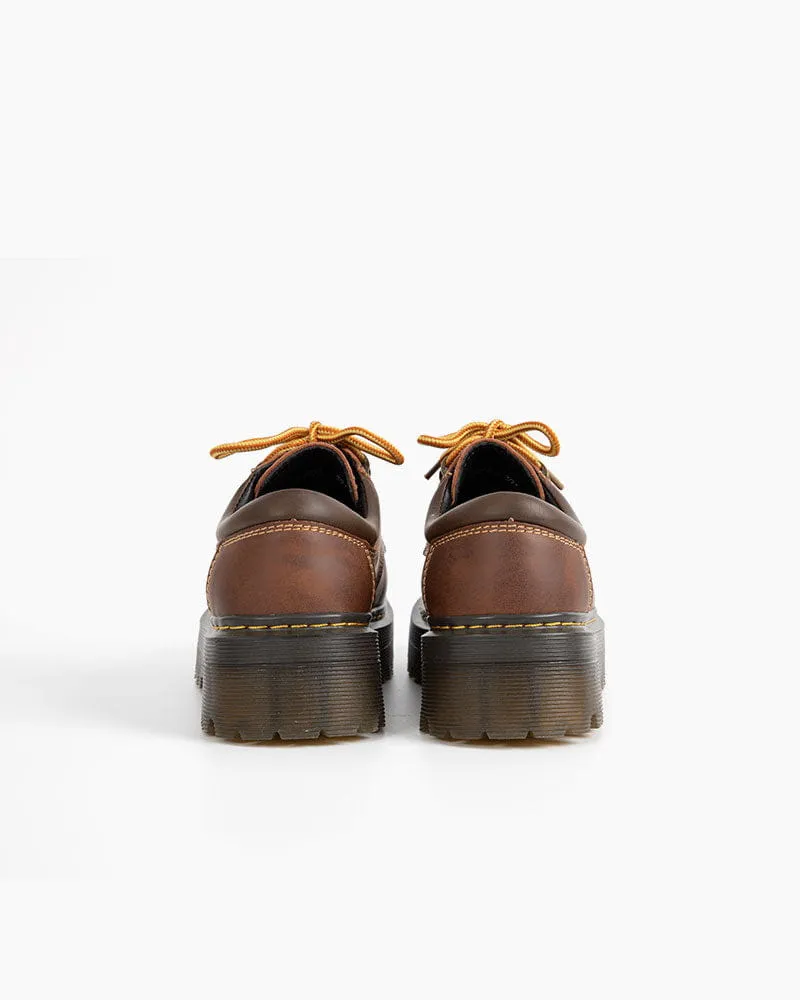 (Clean Up -US 7) Women's Heavy Duty Brown Leather Platform Shoes sold by Larosa product image thumbnail 5