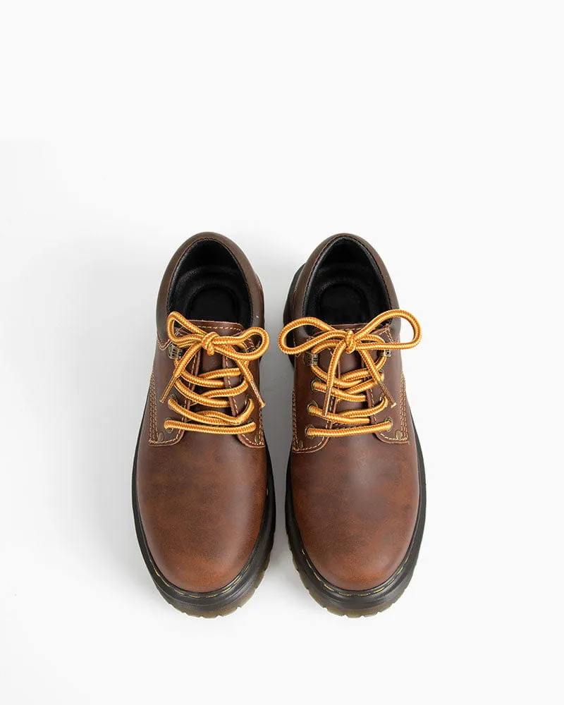 (Clean Up -US 7) Women's Heavy Duty Brown Leather Platform Shoes sold by Larosa product image thumbnail 3
