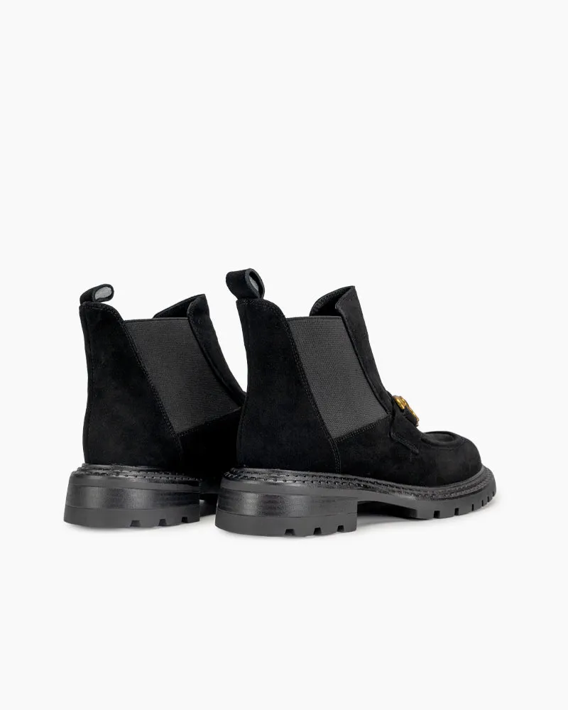 (Clean Up - US 7.5) Chelsea Platform Chunky Heel Elastic Lug Sole Ankle Boots sold by Larosa product image thumbnail 4