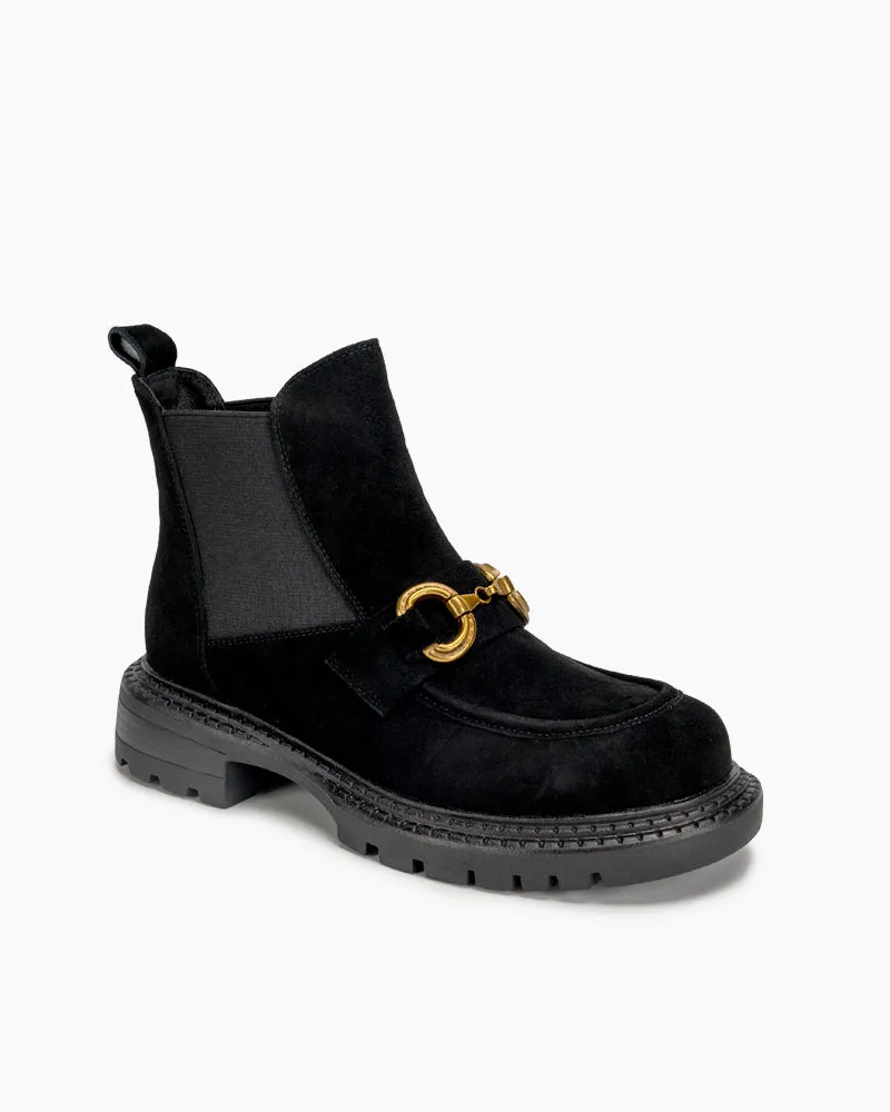 (Clean Up - US 7.5) Chelsea Platform Chunky Heel Elastic Lug Sole Ankle Boots sold by Larosa product image thumbnail 2