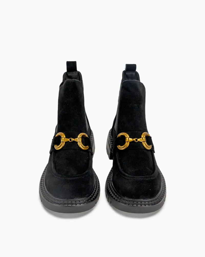 (Clean Up - US 7.5) Chelsea Platform Chunky Heel Elastic Lug Sole Ankle Boots sold by Larosa product image thumbnail 5