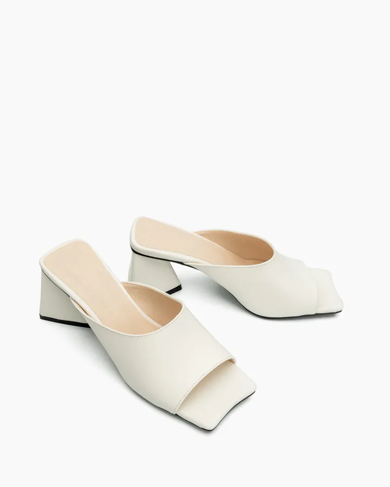 (Clean Up - US 7.5) Minimalist Solid Color Chunky Heel Sandals sold by Larosa product image thumbnail 4