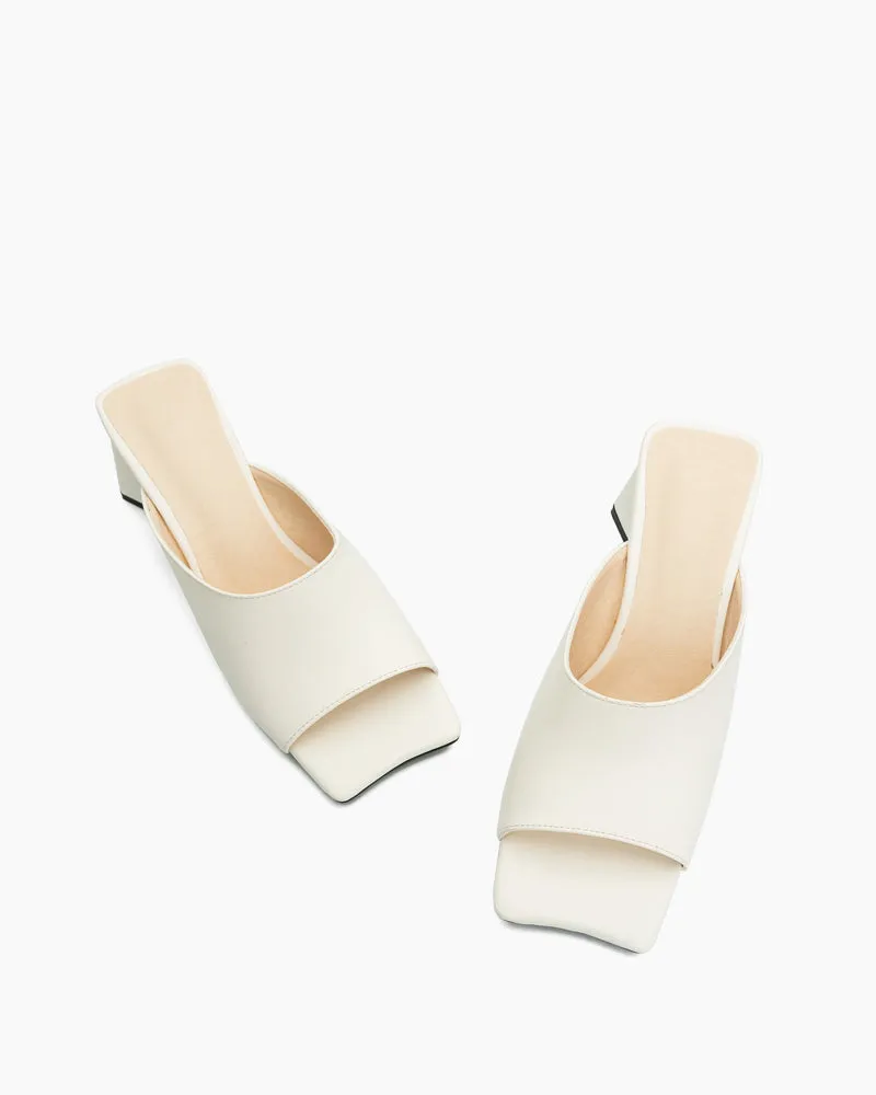 (Clean Up - US 7.5) Minimalist Solid Color Chunky Heel Sandals sold by Larosa product image thumbnail 5