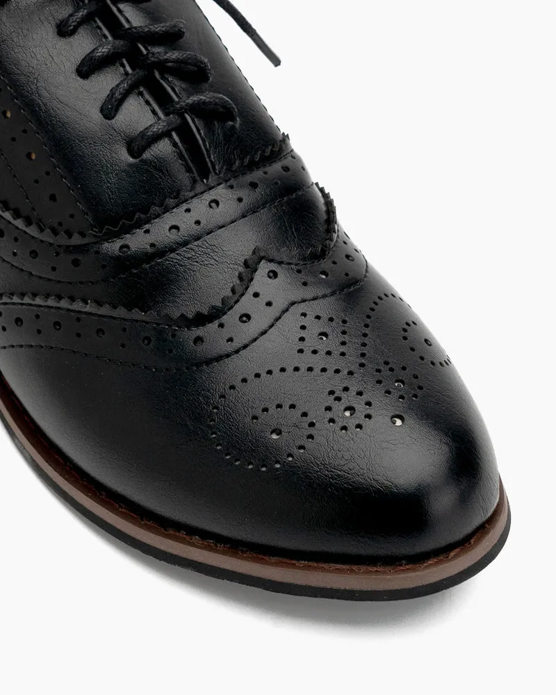 (Clean Up- US 9) Classic Lace-up Wingtip Leather Flat Oxfords sold by Larosa product image thumbnail 2