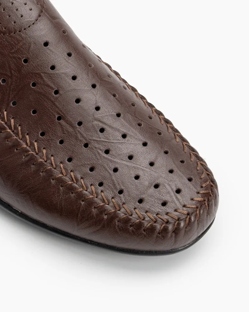 (Clean Up - US 14/15)Men's Breathable Punching Premium Genuine Leather Loafers sold by Larosa product image thumbnail 2