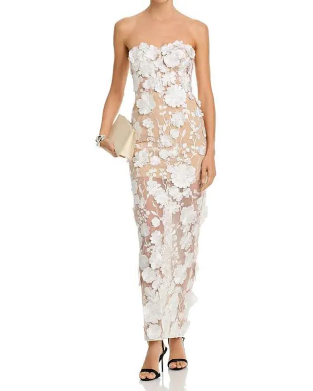 Romantic Evening Garden 3D Floral Gown made by Larosa